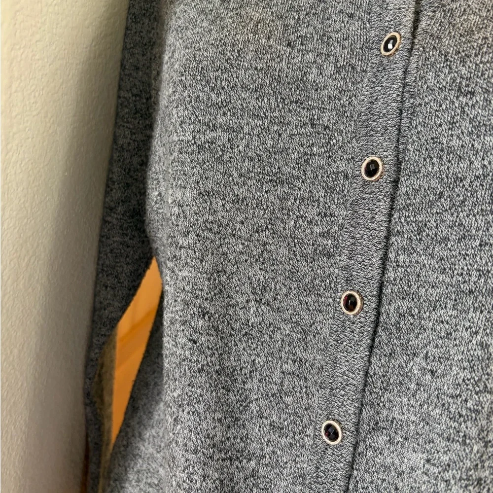 Heather Gray Cardigan Sweater. - Picture 6 of 7